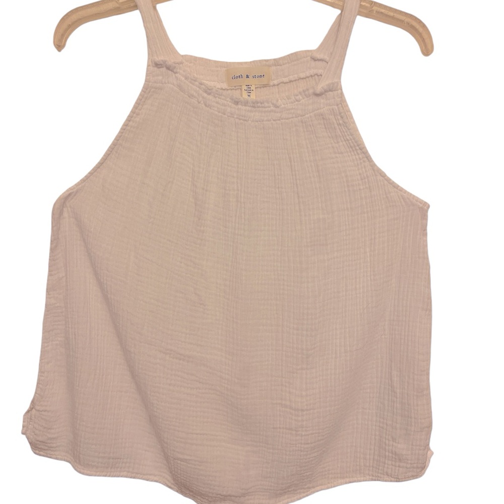 Cloth & Stone‎ by Anthropologie White Gauze Tank Top Women’s Medium - Picture 2 of 5